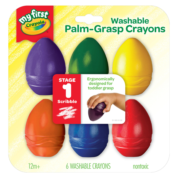 Crayola My First Crayola® Washable Palm Grasp Crayons, PK6 8114-51